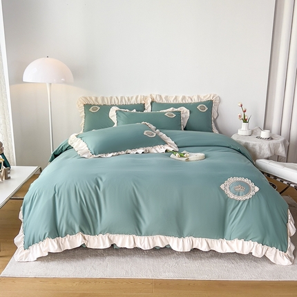 91家纺网 家纺一手货源 找家纺 （总）yyds网供 2023新款法式皇冠花边款公主风床单款床裙款四件套-风格二【有买家秀】 