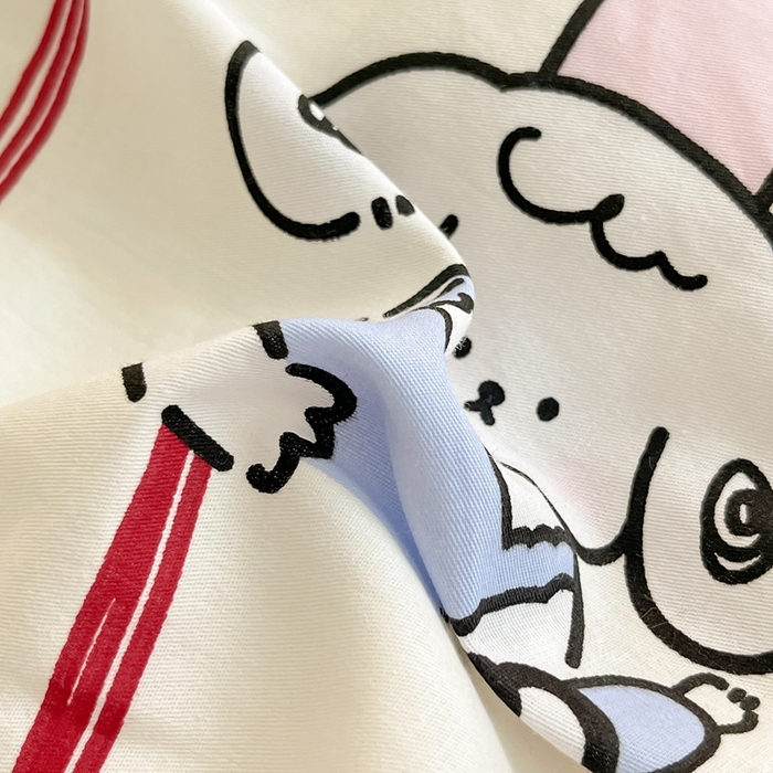 91家纺网 家纺一手货源 找家纺 集布 2023新款12868全棉喷气印花单被套 咪咪兔