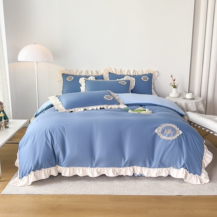 91家纺网 家纺一手货源 找家纺 （总）yyds网供 2023新款法式皇冠花边款公主风床单款床裙款四件套-风格二【有买家秀】 
