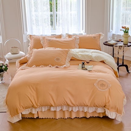 91家纺网 家纺一手货源 找家纺 （总）yyds网供 2023新款韩版皇冠花边款公主风床单款床裙款四件套-风格一【有买家秀】