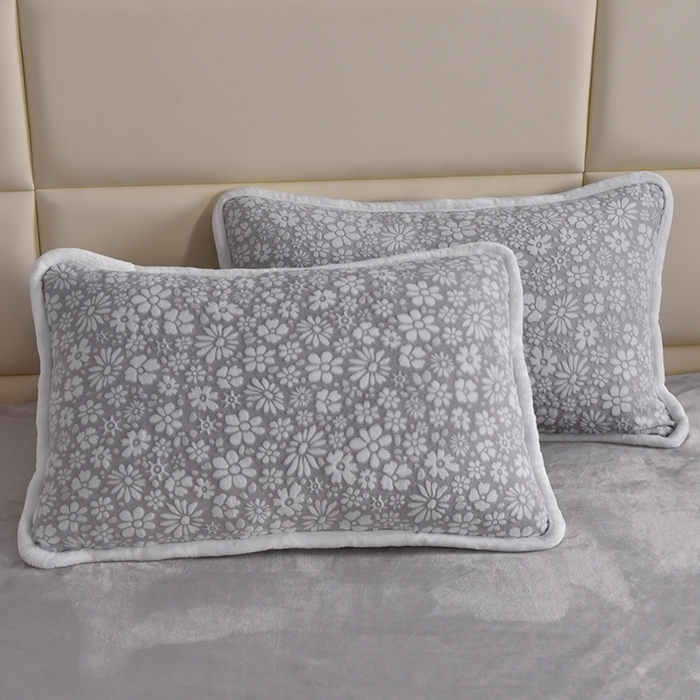 91家纺网 家纺一手货源 找家纺 诺梵 2023新款雕花绒四件套 绒雪花-灰