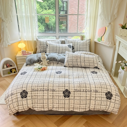 91家纺网 家纺一手货源 找家纺 （总）席佬大 2025新款冬季亲肤透气牛奶绒印花四件套 可提供买家秀