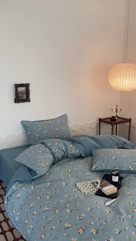 91家纺网 家纺一手货源 找家纺 旷野 2023秋冬磨毛碎花四件套 小贵妇-兰