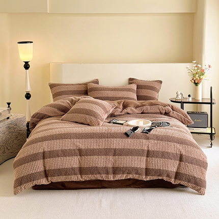 网客 2024新款泰兔绒牛奶绒四件套 泰兔绒四件套-咖