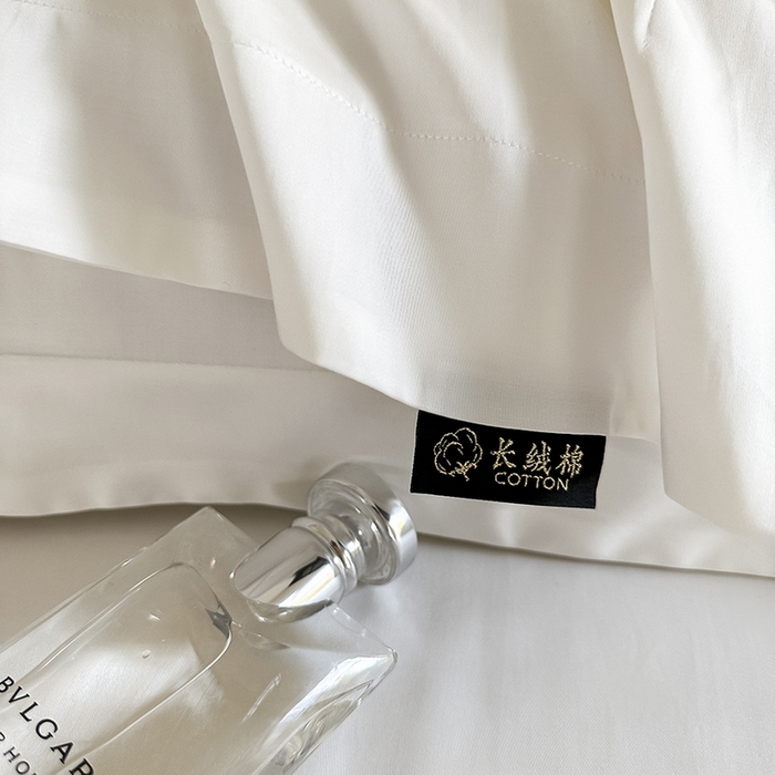 91家纺网 家纺一手货源 找家纺 618家纺 2023新款50S100支长绒棉全棉纯棉纯色四件套 纯色本白