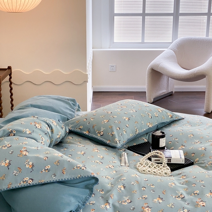 91家纺网 家纺一手货源 找家纺 旷野 2023秋冬磨毛碎花四件套 小贵妇-兰