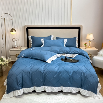 91家纺网 家纺一手货源 找家纺 （总）子钦家纺 2023新款法式手工打格公主风花边四件套风格二