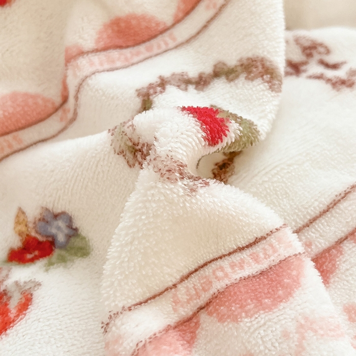 91家纺网 家纺一手货源 找家纺 金爱家 2023新款ins小清新韩系卡通少女心奶油兔子加厚牛奶绒系列四件套 绒-可颂粉