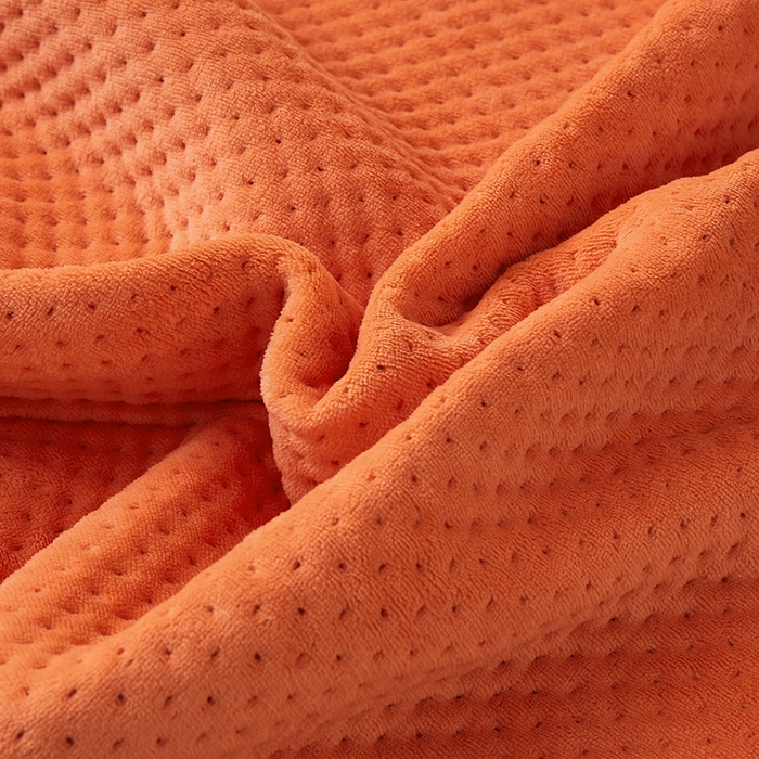 91家纺网 家纺一手货源 找家纺 胜权 2024款高克重牛奶绒夹棉单床盖单件保暖床盖三件套 阳光橙