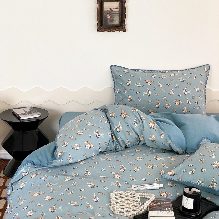 91家纺网 家纺一手货源 找家纺 旷野 2023秋冬磨毛碎花四件套 小贵妇-兰