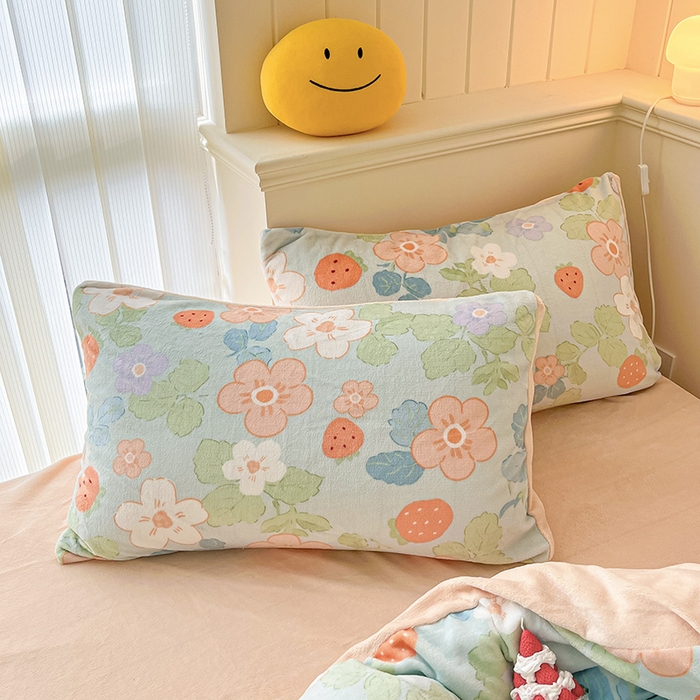 91家纺网 家纺一手货源 找家纺 金爱家 2023新款ins小清新韩系卡通少女心奶油兔子加厚牛奶绒系列四件套 绒-觅香