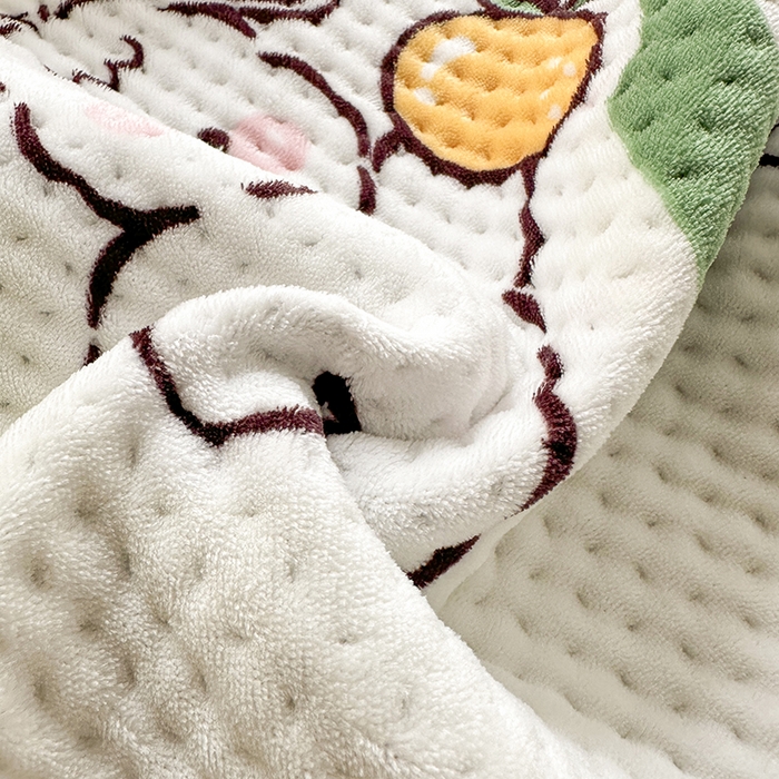 91家纺网 家纺一手货源 找家纺 胜权 2024款高克重牛奶绒夹棉单床盖单件保暖床盖三件套 快乐汪汪