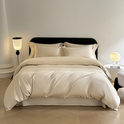 91家纺网 家纺一手货源 找家纺 （总）618家纺 2023新款50S100支长绒棉全棉纯棉纯色四件套