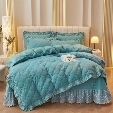 2023 恒爱家纺 13372甜蜜公主单床盖 浅灰兰