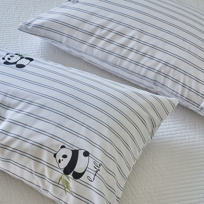 91家纺网 家纺一手货源 找家纺 窝米2023新品13370全棉印花单品系列枕套 熊猫枕套