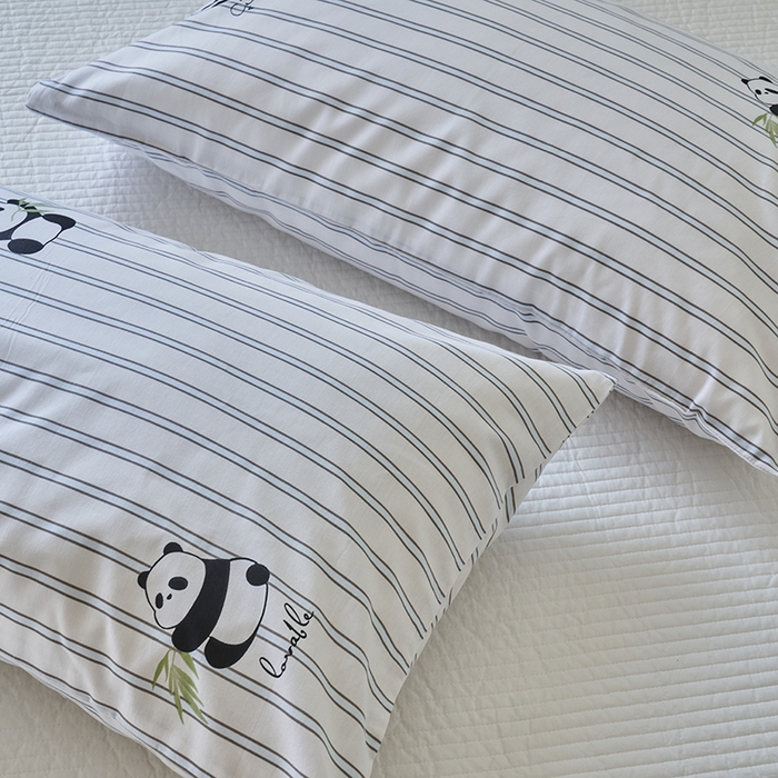 91家纺网 家纺一手货源 找家纺 窝米2023新品13370全棉印花单品系列枕套 熊猫枕套