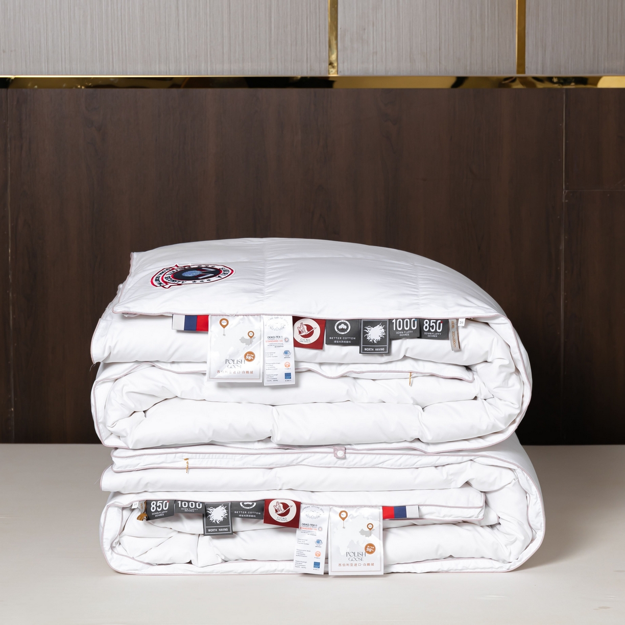 91家纺网 家纺一手货源 找家纺 （总）岚司羽 新款全棉羽绒被子母被芯优质95%白鹅绒冬被