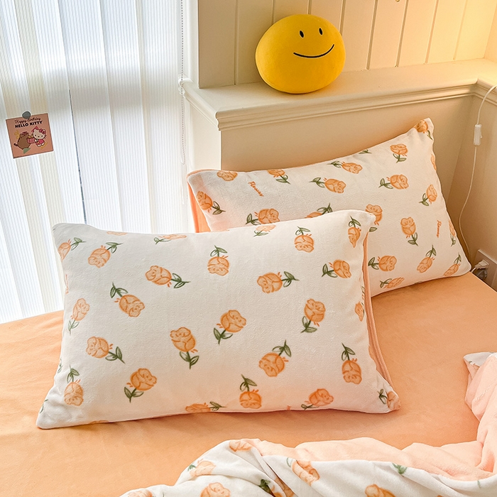 91家纺网 家纺一手货源 找家纺 金爱家 2023新款ins小清新韩系卡通少女心奶油兔子加厚牛奶绒系列四件套 绒-沁香