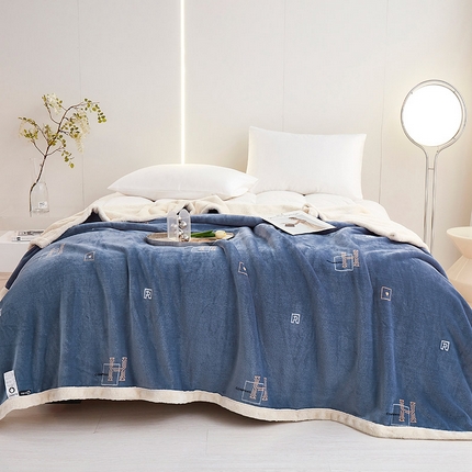 91家纺网 家纺一手货源 找家纺 肖恩毯业 2025新款欧棉绒休闲四季毯毛毯盖毯 大H