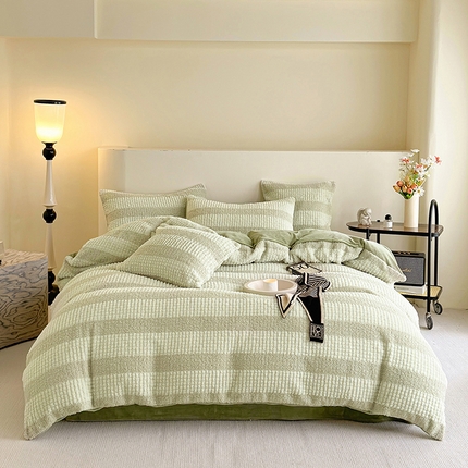 网客 2024新款泰兔绒牛奶绒四件套 泰兔绒四件套-绿