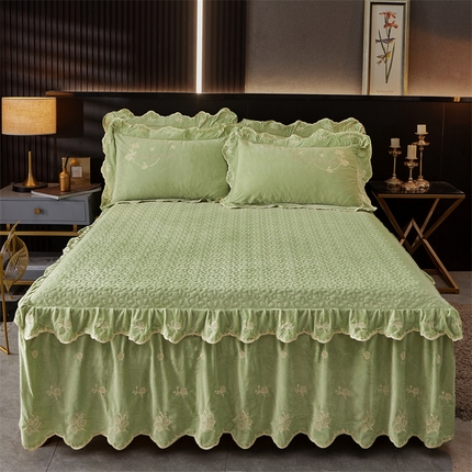 91家纺网 家纺一手货源 找家纺 （总）2023 恒爱家纺 花好月圆宝宝绒单床裙