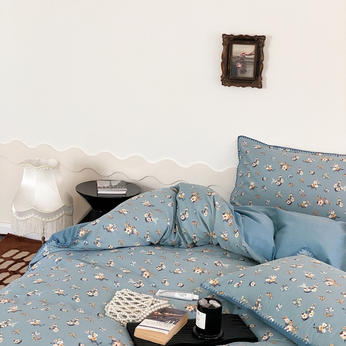 91家纺网 家纺一手货源 找家纺 旷野 2023秋冬磨毛碎花四件套 小贵妇-兰