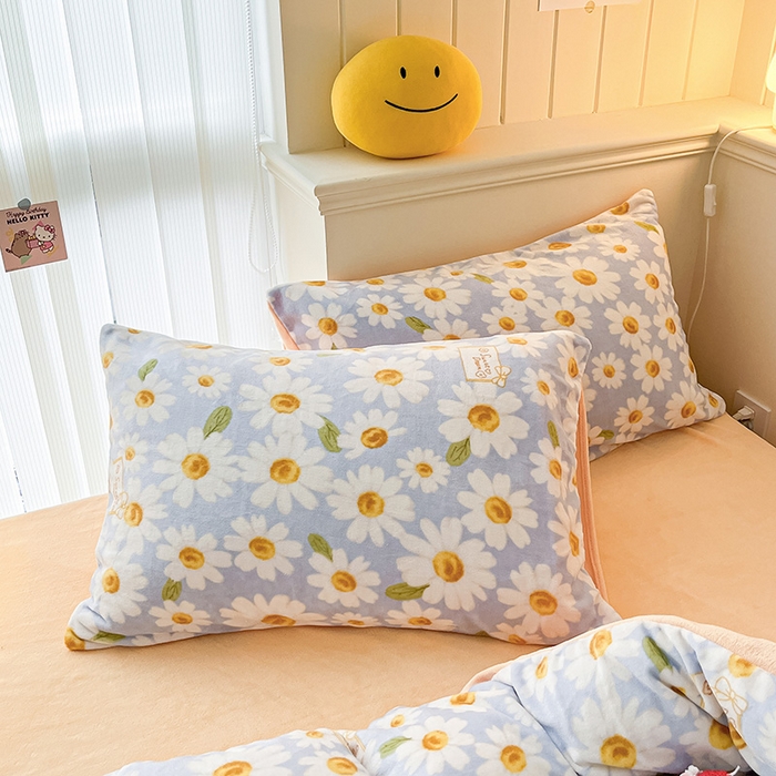 91家纺网 家纺一手货源 找家纺 金爱家 2023新款ins小清新韩系卡通少女心奶油兔子加厚牛奶绒系列四件套 绒-甜甜的梦