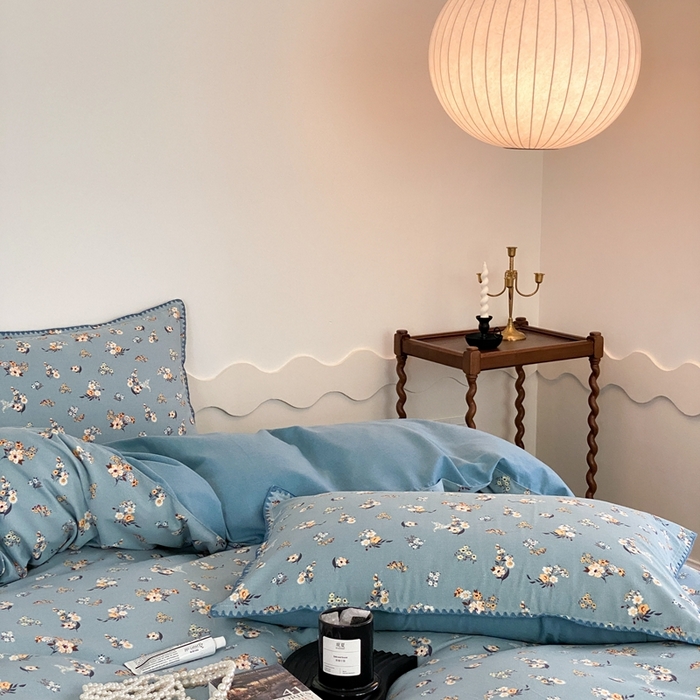 91家纺网 家纺一手货源 找家纺 旷野 2023秋冬磨毛碎花四件套 小贵妇-兰