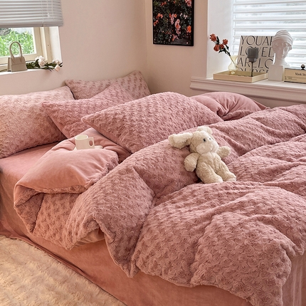 91家纺网 家纺一手货源 找家纺 （总）七七 2025新款兔兔绒兔毛绒四件套