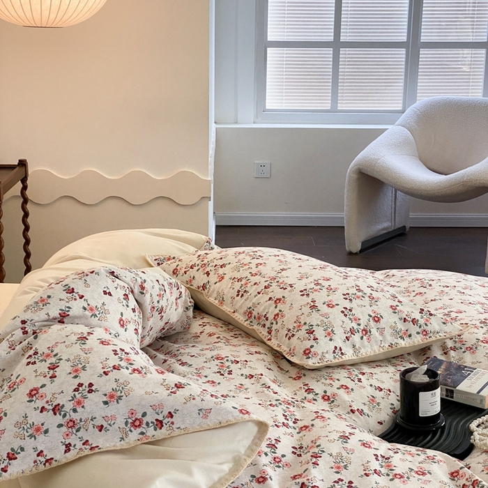 91家纺网 家纺一手货源 找家纺 旷野 2023秋冬磨毛碎花四件套 繁花