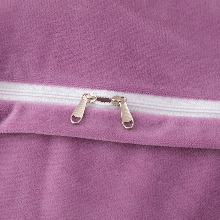 91家纺网 家纺一手货源 找家纺 优姿家纺 2024新品8.5斤德芙绒韩版床裙绣花保暖四件套 时尚玫瑰紫色