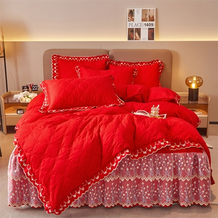 91家纺网 家纺一手货源 找家纺 （总）2023 恒爱家纺 13372甜蜜公主床裙四件套