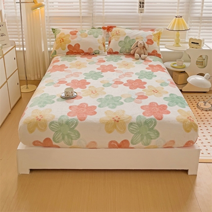 91家纺网 家纺一手货源 找家纺 （总）名兮家居 2023新款高克重牛奶绒床笠