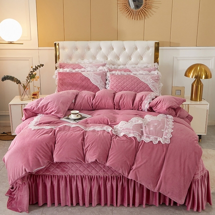 91家纺网 家纺一手货源 找家纺 （总）2023新款水晶绒保暖床盖四件套爱妮系列