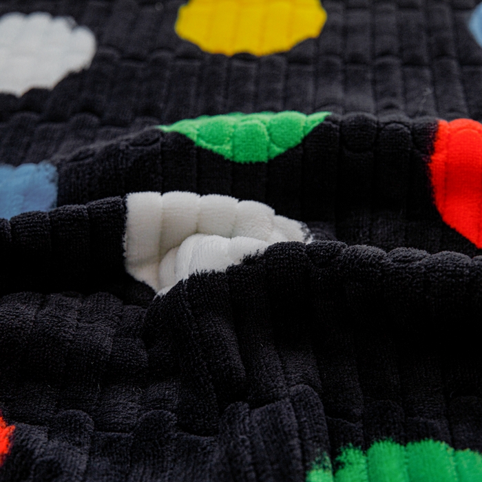 91家纺网 家纺一手货源 找家纺 青竹苑 2023新款直角款牛奶绒床盖夹棉保暖沙发垫榻榻米垫炕垫 波点世界