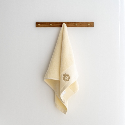 91家纺网 家纺一手货源 找家纺 彩虹毛巾 2023新款A类酒店风全棉缎档毛巾加厚长绒棉浴巾S毛巾浴巾套装米黄