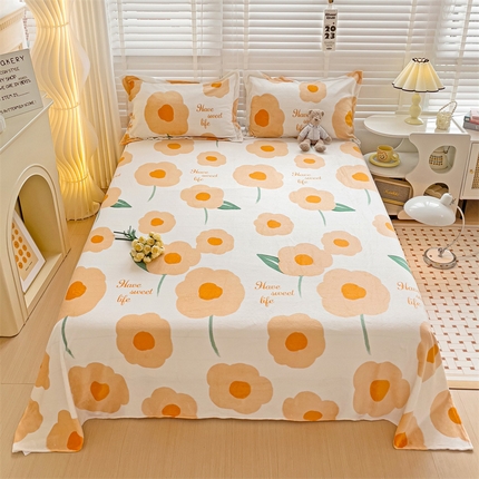 名兮家居 2023新款高克重牛奶绒床单 花恋