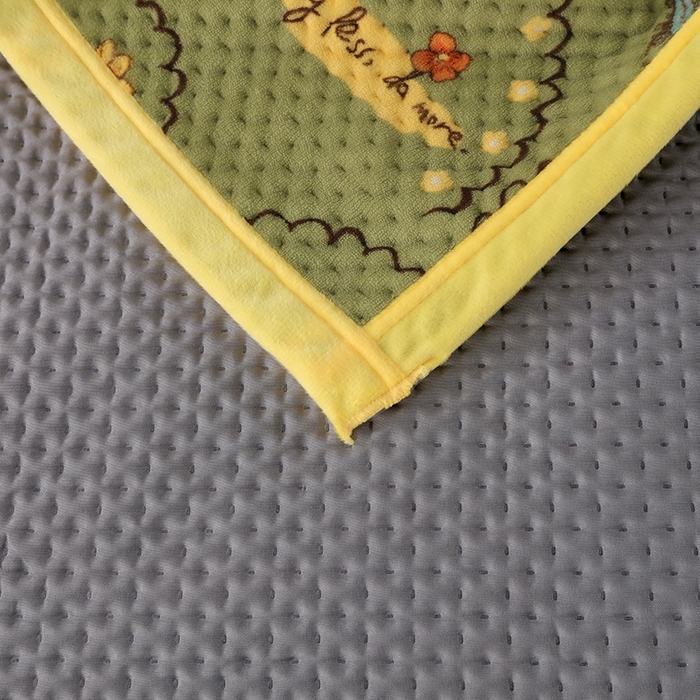 91家纺网 家纺一手货源 找家纺 胜权 2024款高克重牛奶绒夹棉单床盖单件保暖床盖三件套 花精灵绿