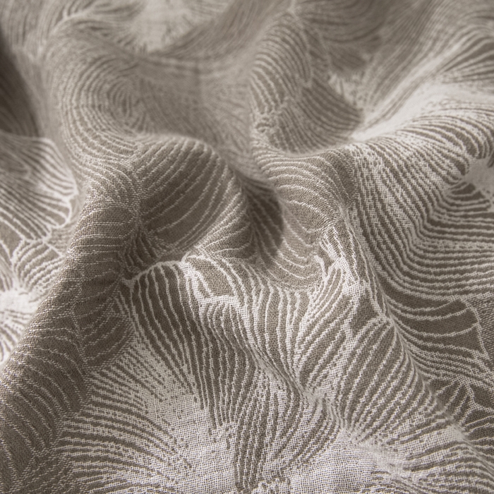 91家纺网 家纺一手货源 找家纺 安莱生活 2023新款花海系列色织双层纱工艺款宽边高奢四件套 花海-浅灰