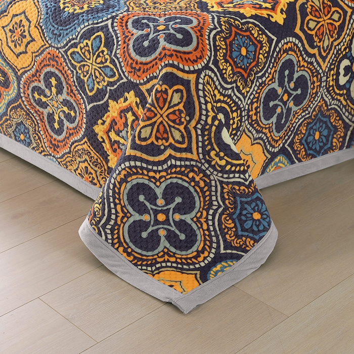 91家纺网 家纺一手货源 找家纺 胜权 2024款高克重牛奶绒夹棉单床盖单件保暖床盖三件套 罗曼蒂克