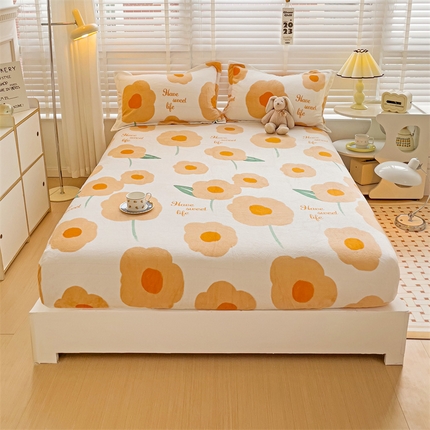 名兮家居 2023新款高克重牛奶绒床笠 花恋