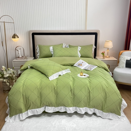 91家纺网 家纺一手货源 找家纺 （总）子钦家纺 2023新款法式手工打格公主风花边四件套风格二