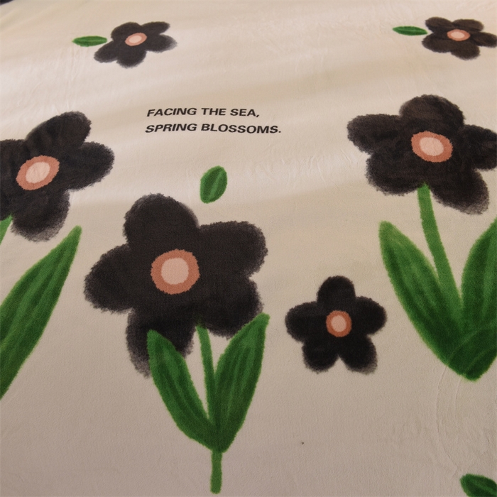 91家纺网 家纺一手货源 找家纺 暖洋 2024新款A类母婴加厚印花牛奶绒臻棉绒四件套场景二 墨影