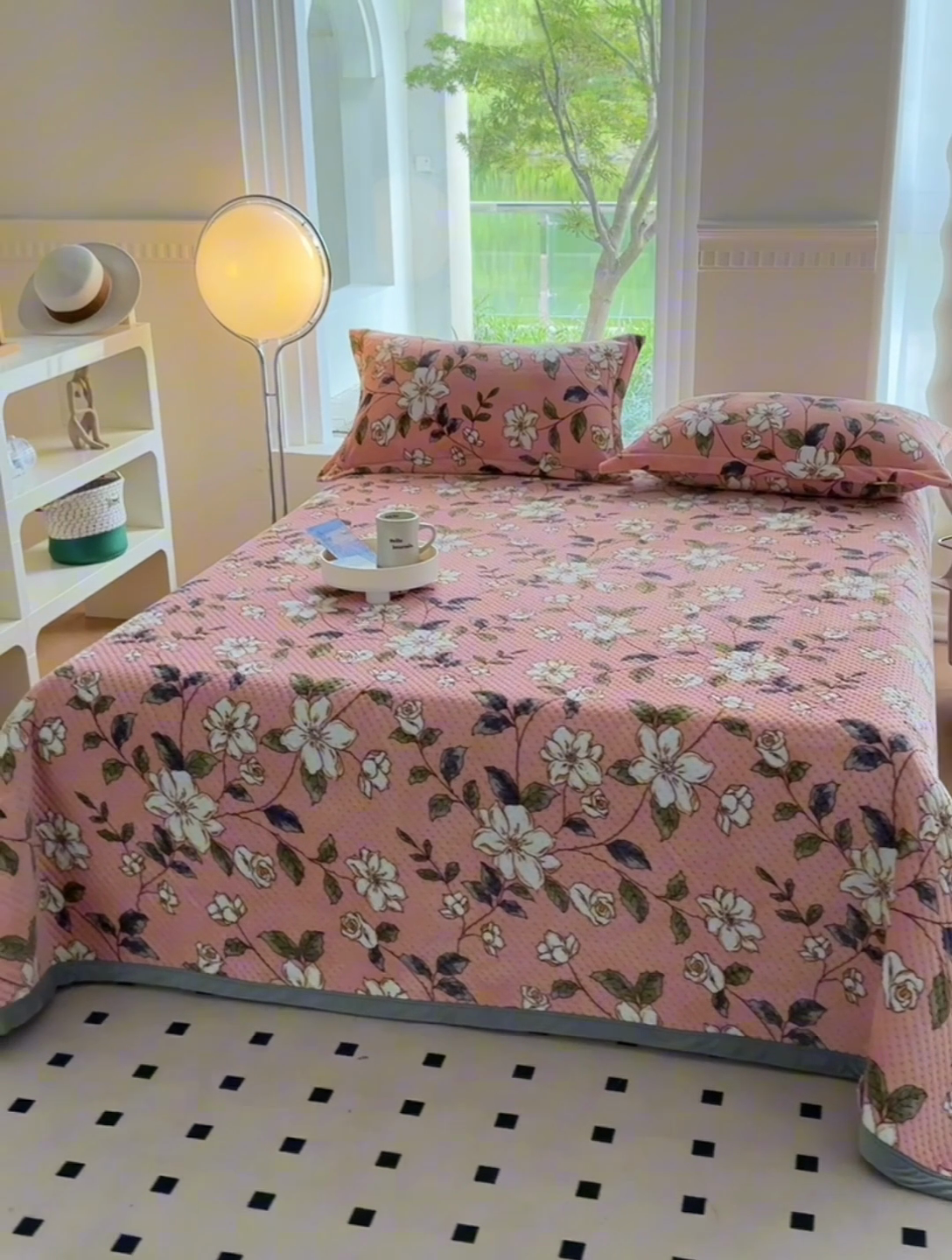 91家纺网 家纺一手货源 找家纺 胜权 2024款高克重牛奶绒夹棉单床盖单件保暖床盖三件套 红薇