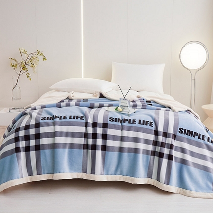 91家纺网 家纺一手货源 找家纺 坦客毯业 2025新款欧棉绒双面加厚绒毯盖毯毛毯 布蓝格