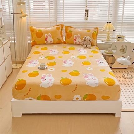 91家纺网 家纺一手货源 找家纺 （总）名兮家居 2023新款高克重牛奶绒床笠