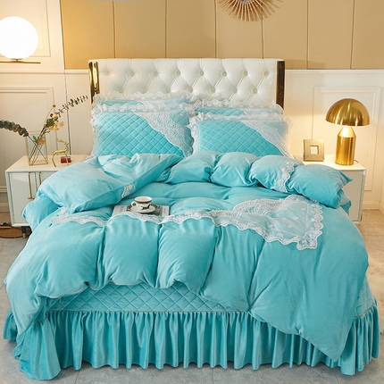 91家纺网 家纺一手货源 找家纺 （总）2023新款水晶绒保暖床盖四件套爱妮系列