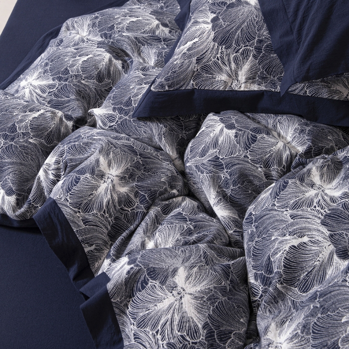 91家纺网 家纺一手货源 找家纺 （总）安莱生活 2023新款花海系列色织双层纱工艺款宽边高奢四件套