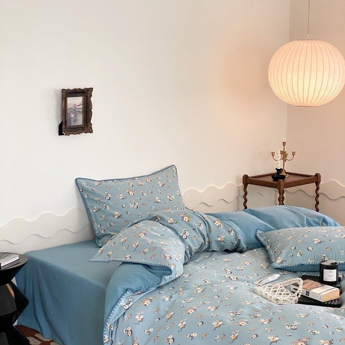 91家纺网 家纺一手货源 找家纺 旷野 2023秋冬磨毛碎花四件套 小贵妇-兰