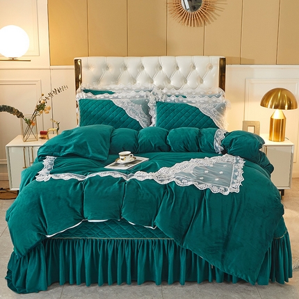 91家纺网 家纺一手货源 找家纺 （总）2023新款水晶绒保暖床盖四件套爱妮系列